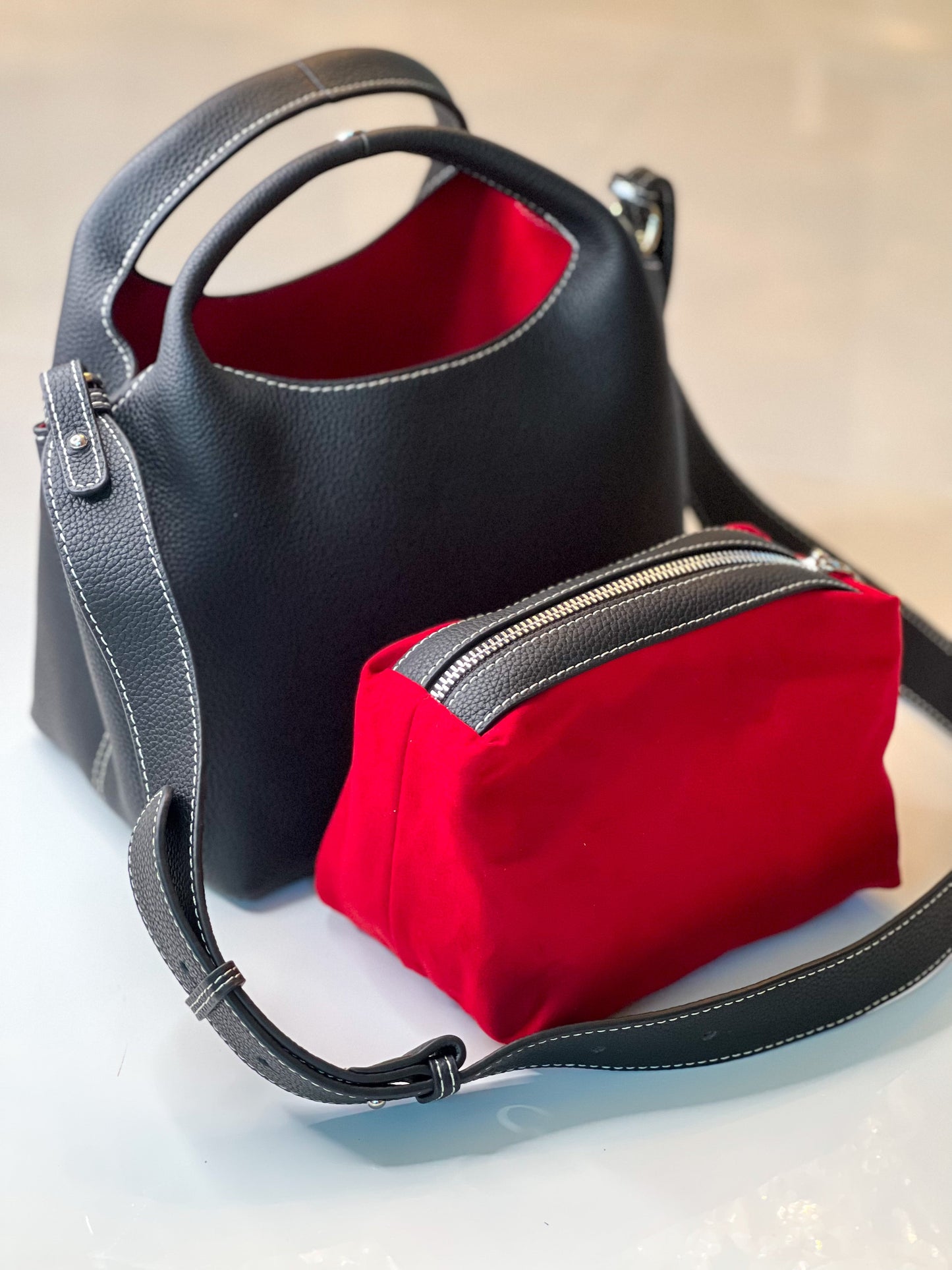 Telma |Bucket Bag de Couro legítimo