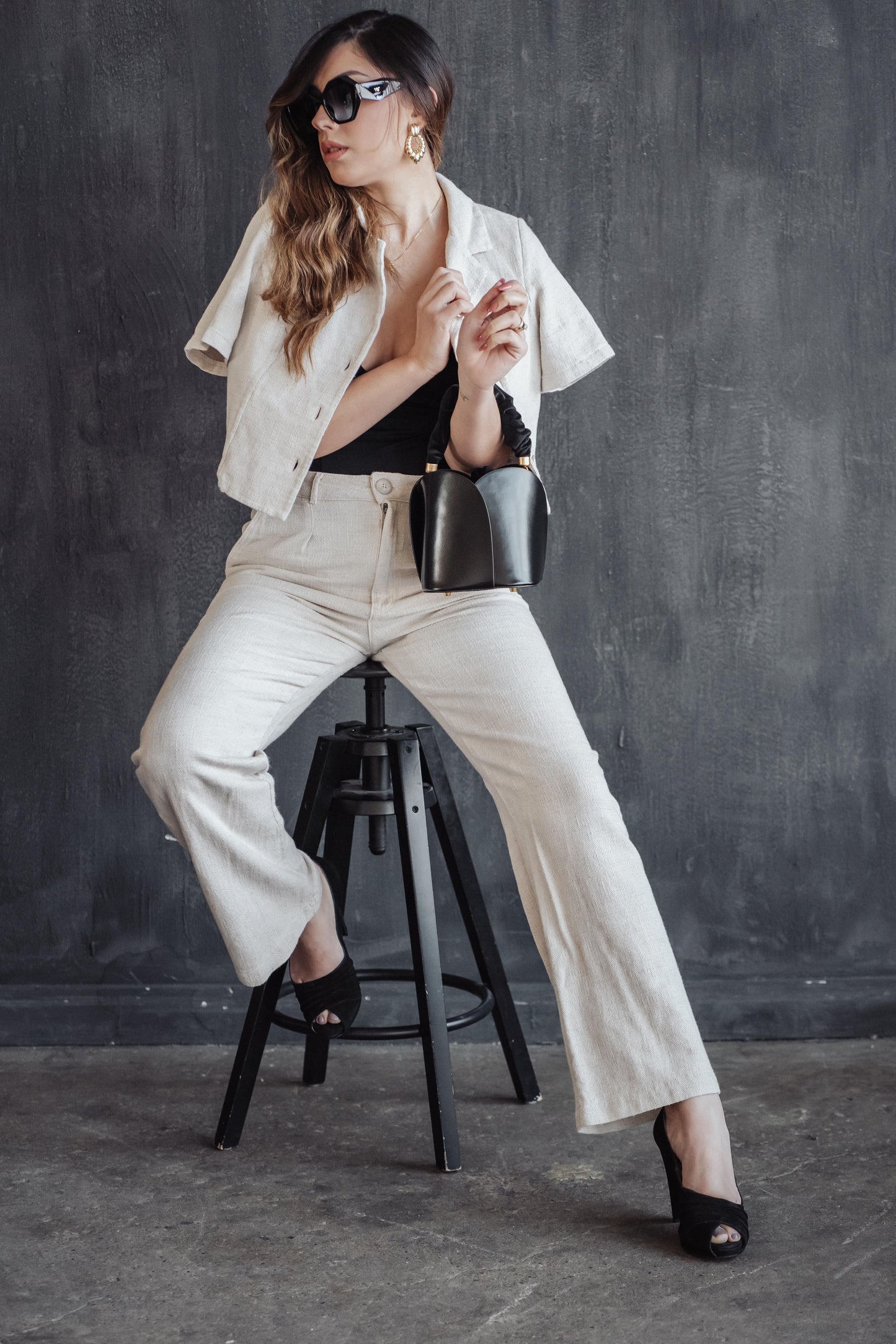 Anne |  Bucket Bag de Couro - Floral