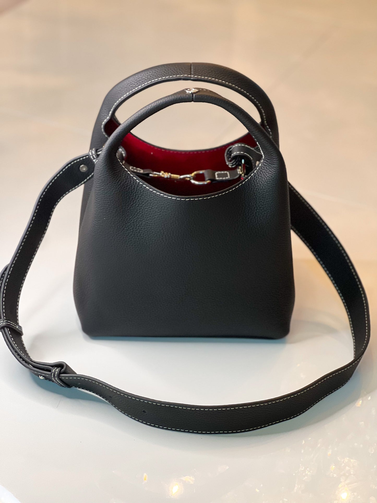 Telma |Bucket Bag de Couro legítimo
