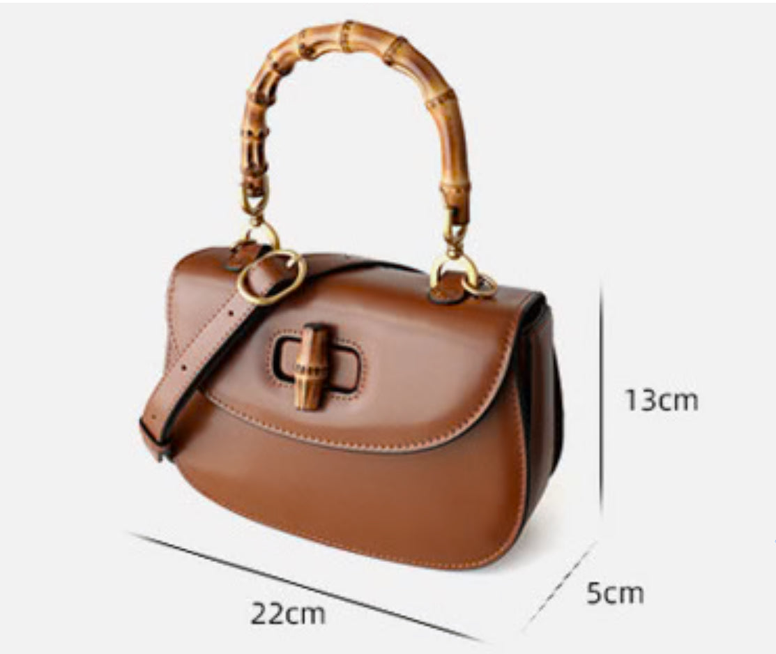 Mia / Bolsa de couro genuínio com Bambu/