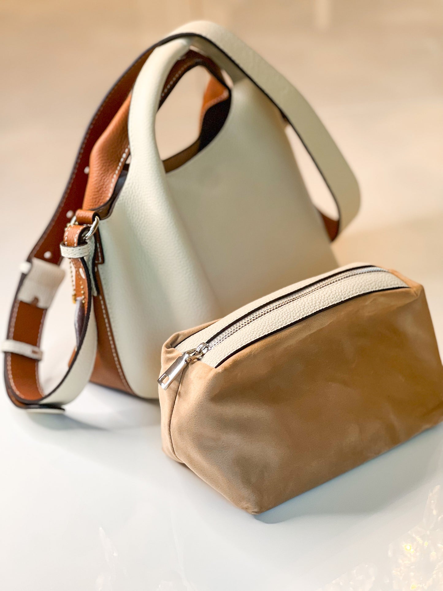 Telma |Bucket Bag de Couro legítimo