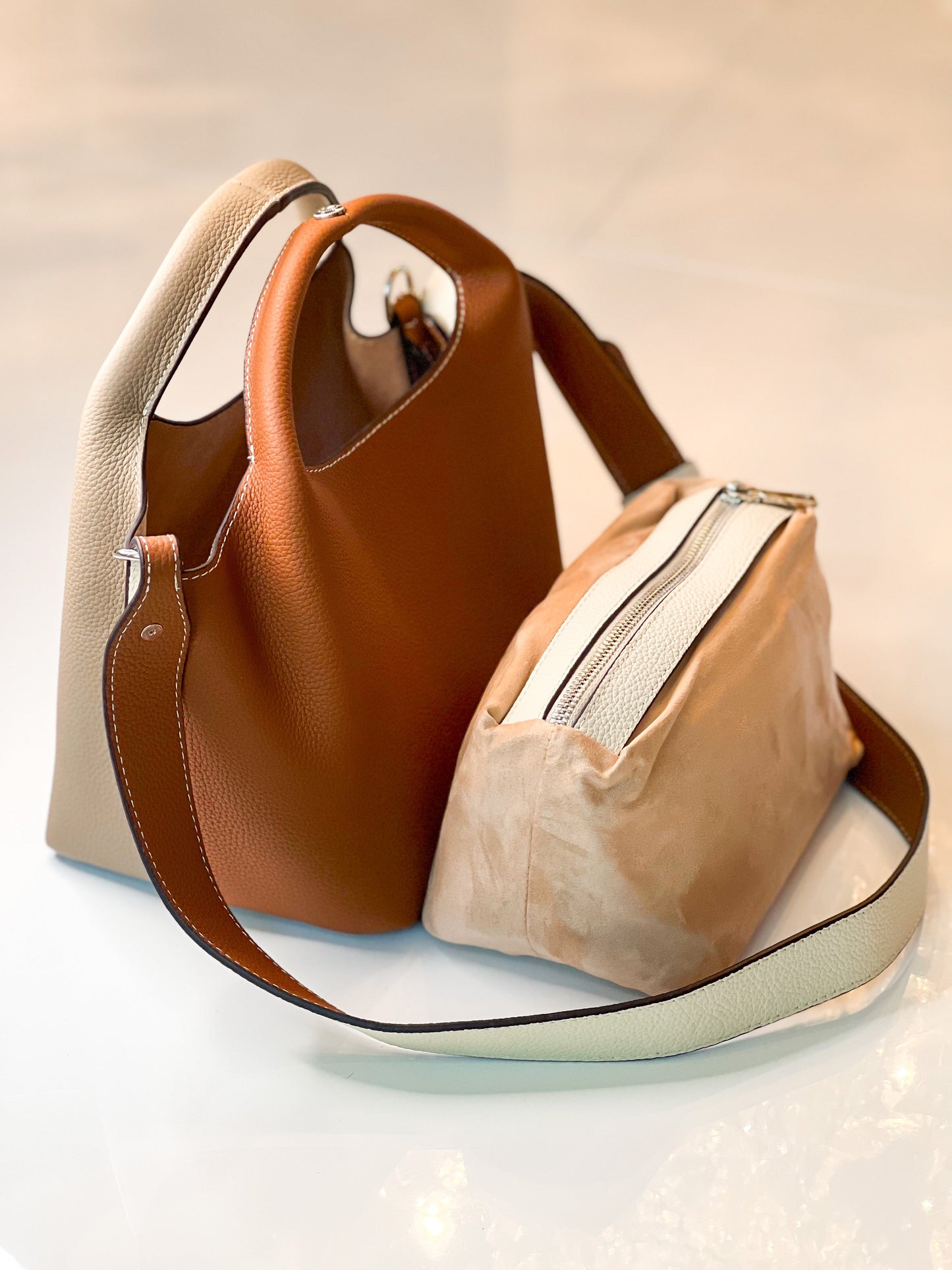 Telma |Bucket Bag de Couro legítimo