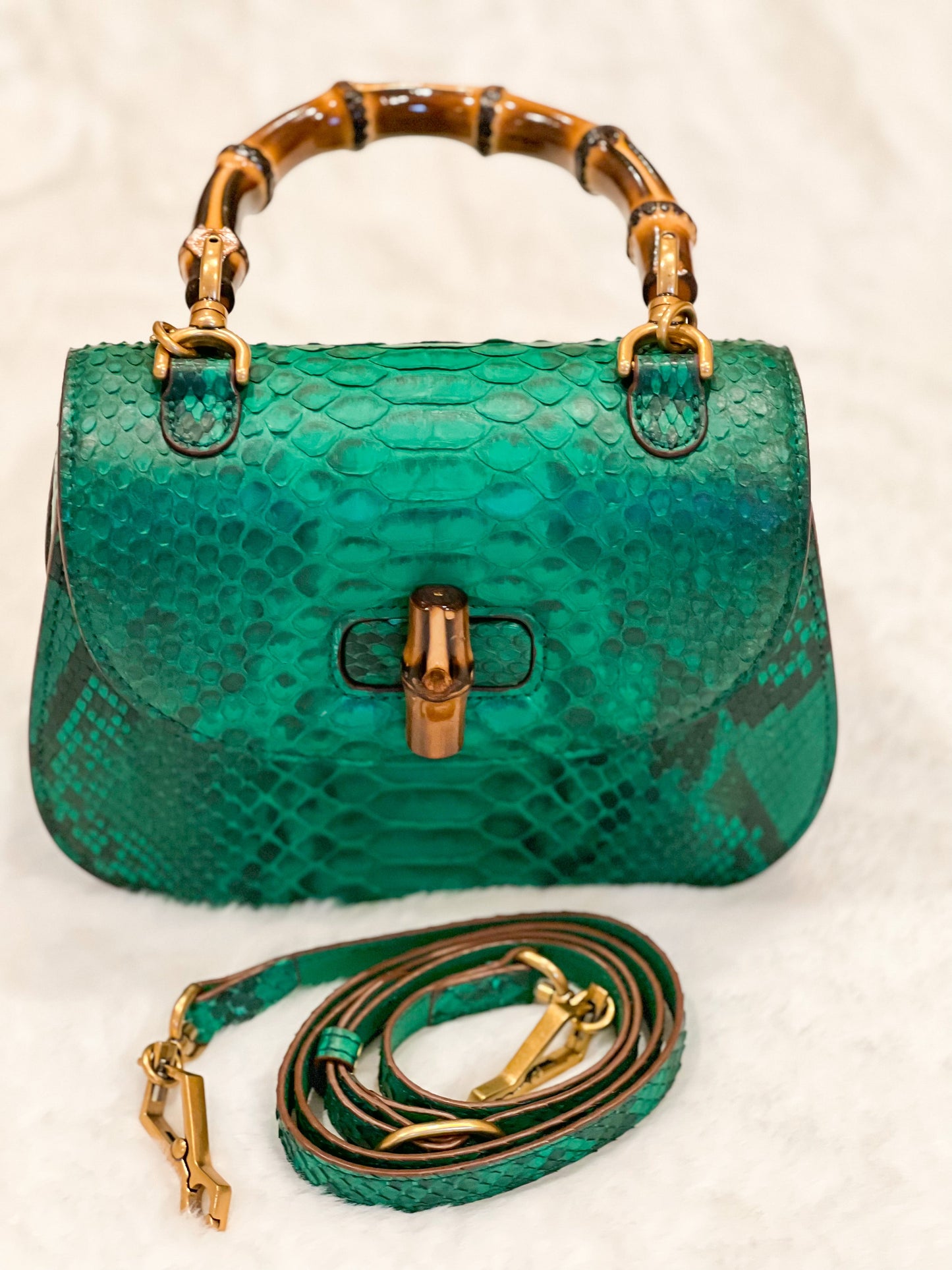 Bolsa de couro de bambu