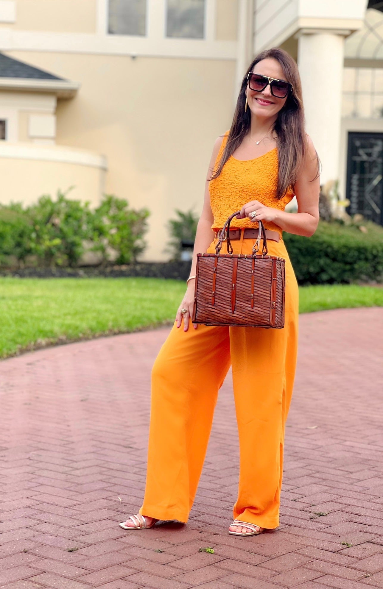 Bambu de mão de palha vintage